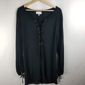 Kendall & Kylie Lace Up Black Mini Dress